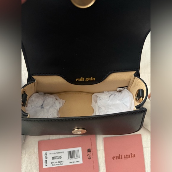 NWT $398 CULT GAIA Kazia Nano Crossbody Leather Bag In Black - Picture 4 of 12